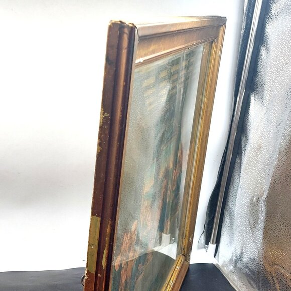 Vintage Last Supper Lithograph Print Wood Frame Glass 22.5"x18.5" - Picture 7 of 7